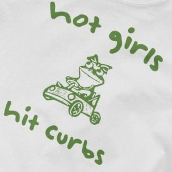 Hot Girls Hit Curbs T-Shirt, Retro Frog Cartoon Shirt - Picture 2 of 4